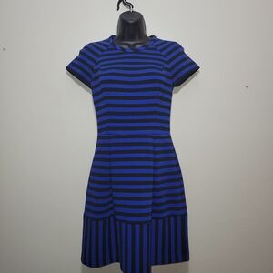 Banana Republic Blue and Black Striped Mini Dress